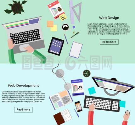 網(wǎng)頁(yè)設(shè)計(jì)開發(fā)banner矢量素材下載